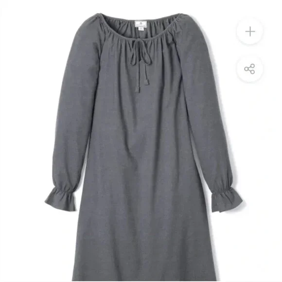 Women's Petite Plume 100% Brushed Twill Cotton Delphine Nightgown - Picture 1 of 9